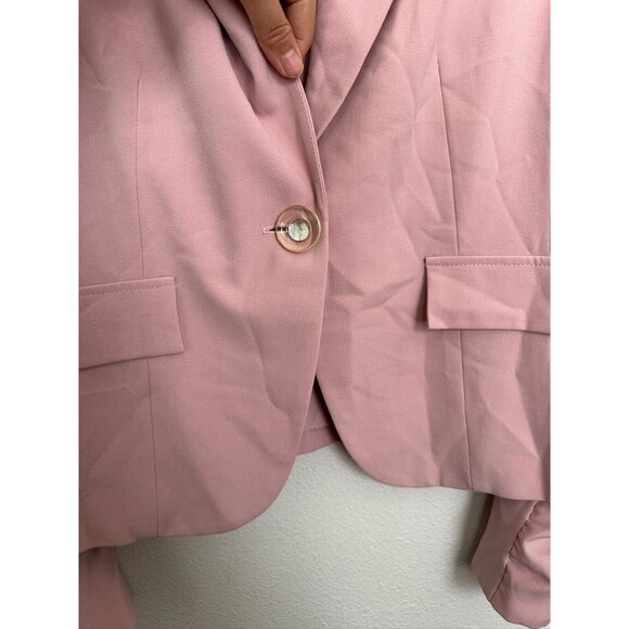 Joseph Ribkoff Pink Blazer One Button Ruched Sleeve Workwear Vintage Women's L - Picture 4 of 7
